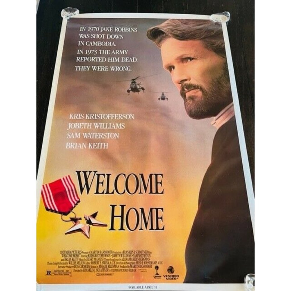 Movie Theater Cinema Poster Lobby Card vtg 1990 Welcome Home Kris Kristofferson